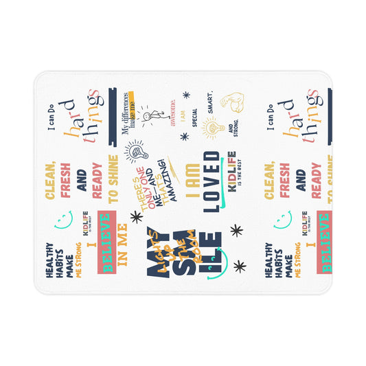 Kidlife Inspirational Toddler Blanket, Motivational Kids Throw, Positive Affirmation Nursery Decor, Gift for Baby Showers, Kids Bedding