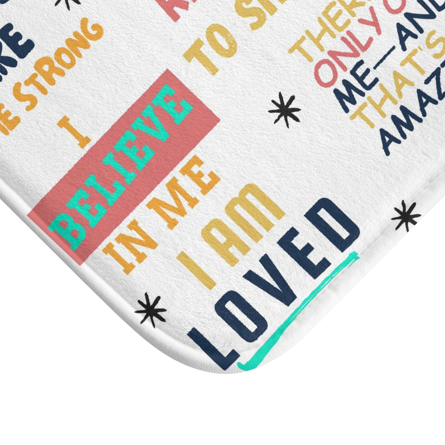 Inspirational Bath Mat | Motivational Bathroom Decor for Kids, Positive Affirmations, Kids Room Accessory, Non-Slip Bath Rug, Gift Idea