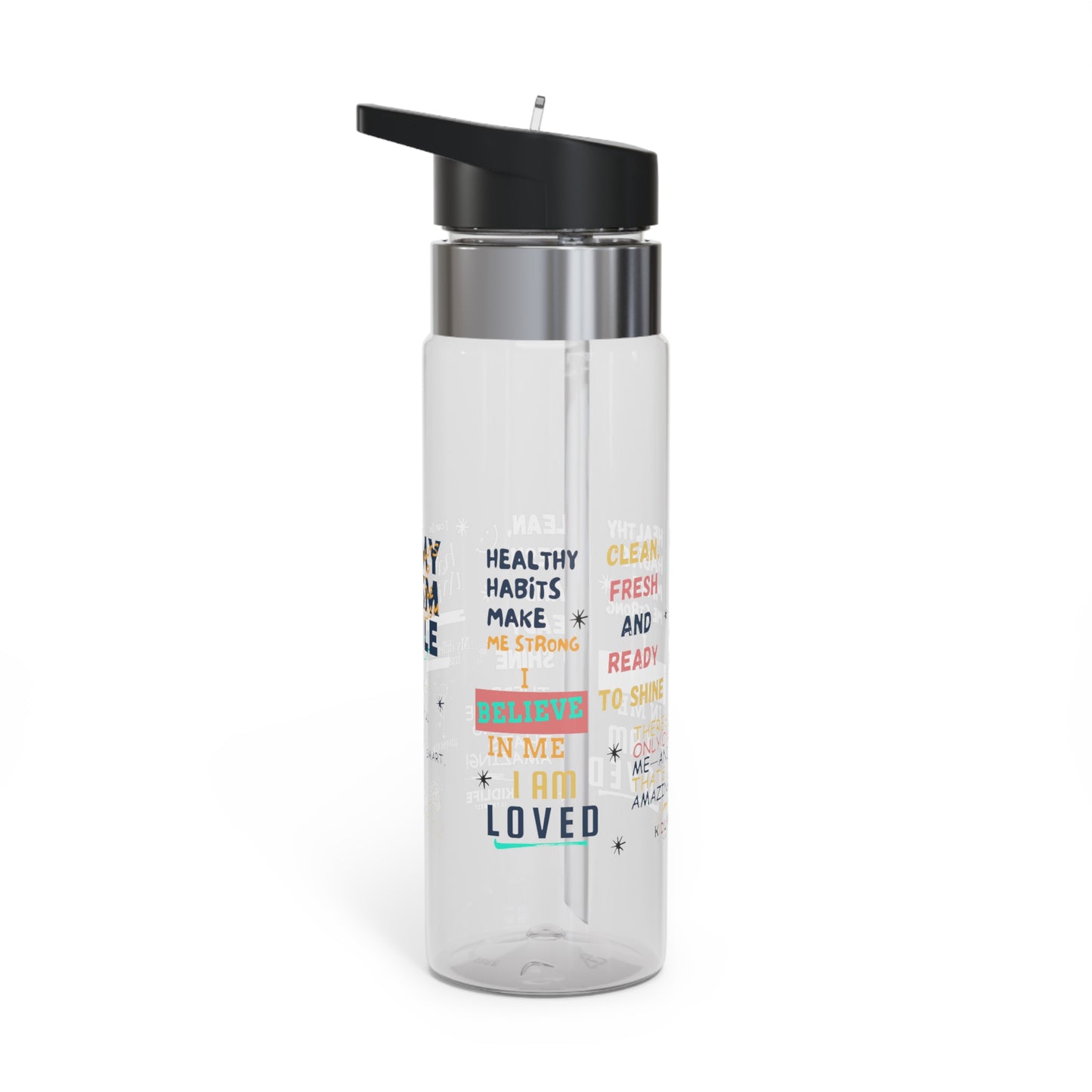 Kidlife Inspirational Sport Bottle, 20oz Water Bottle for Motivation, Fitness, Gym, Hydration, Daily Reminders, Health Goals