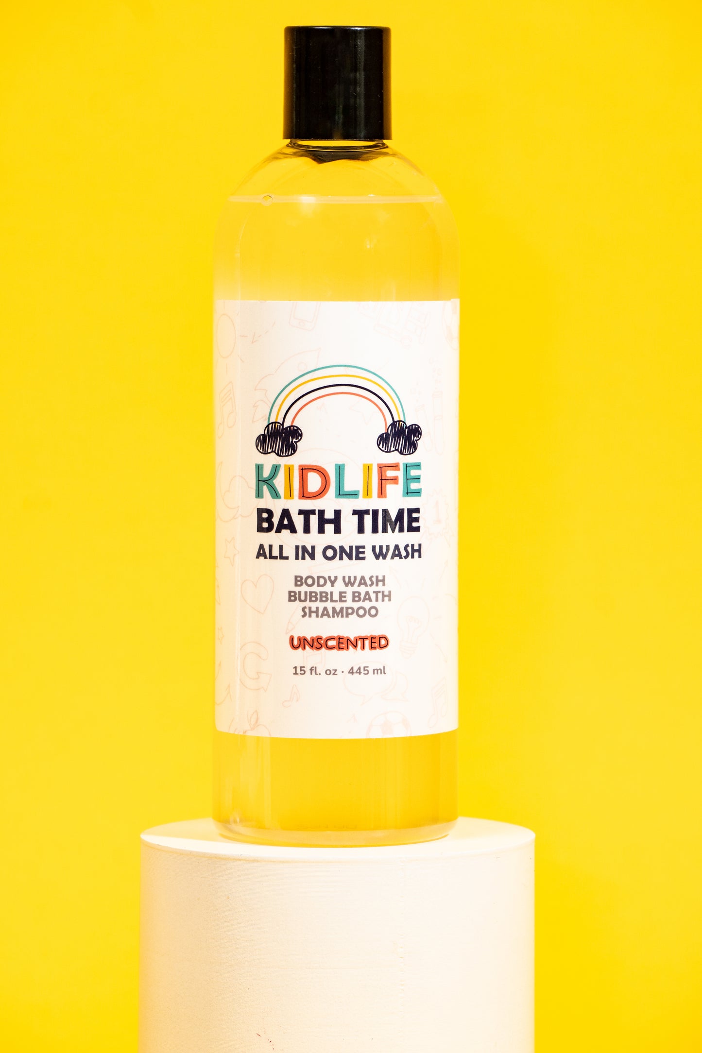 Kidlife Natural Bath Time 3 In 1 Shea & Organic Aloe Body Wash- Herbal Unscented 15 Oz. Kids Head to Toe All in one Bath and body Soap. Bubble Bath, Bodywash and Shampoo