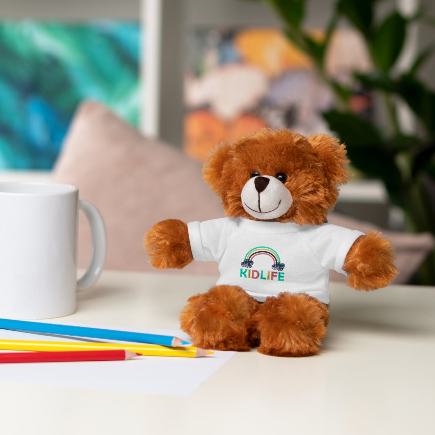 KidLife Stuffed Animal with T-Shirt | Adorable Plush Bear | Perfect Gift for Kids, Birthdays, Baby Showers, Holidays, Nursery Decor