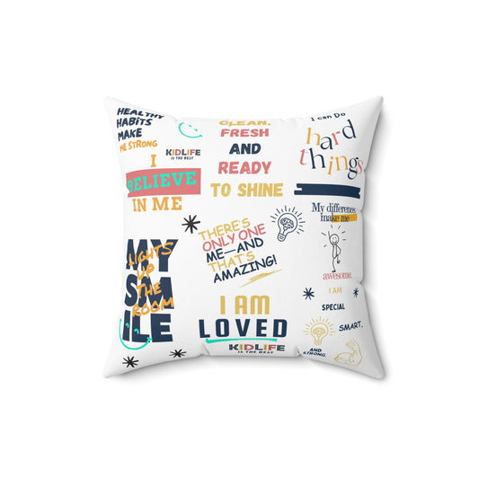 Kidlife Inspirational Quote Pillow, Motivational Home Decor, Gift for Kids Room, Confidence Decorative Cushion, Positive Affirmation Pillow