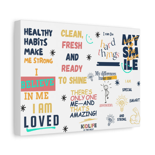 Canvas Wall Art, Kidlife Affirmation Collection, Motivational Home Decor, Positive Affirmation Print, Kid Life Decor, Unique