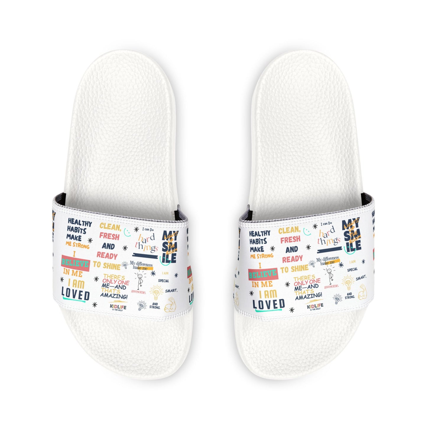 Colorful Youth Sandals from the Kidlife Affirmation Collection