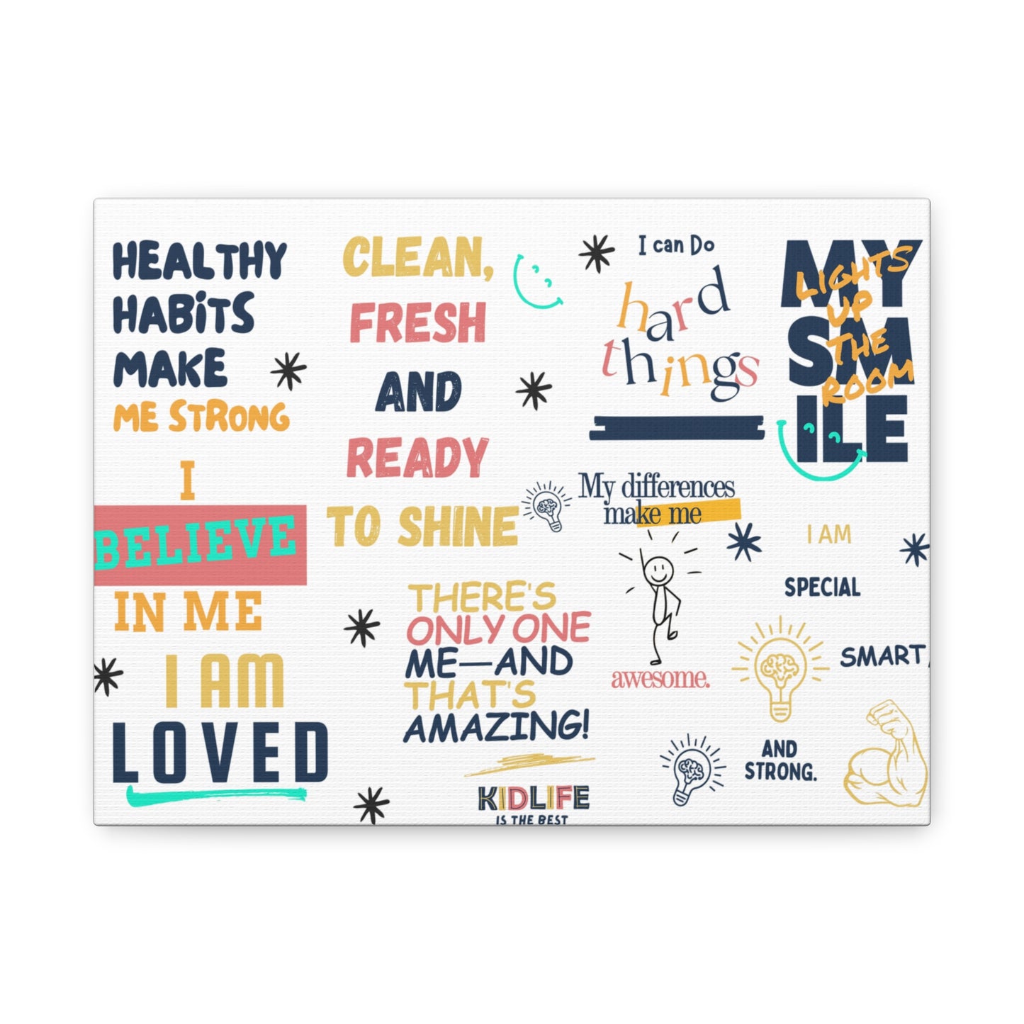 Canvas Wall Art, Kidlife Affirmation Collection, Motivational Home Decor, Positive Affirmation Print, Kid Life Decor, Unique