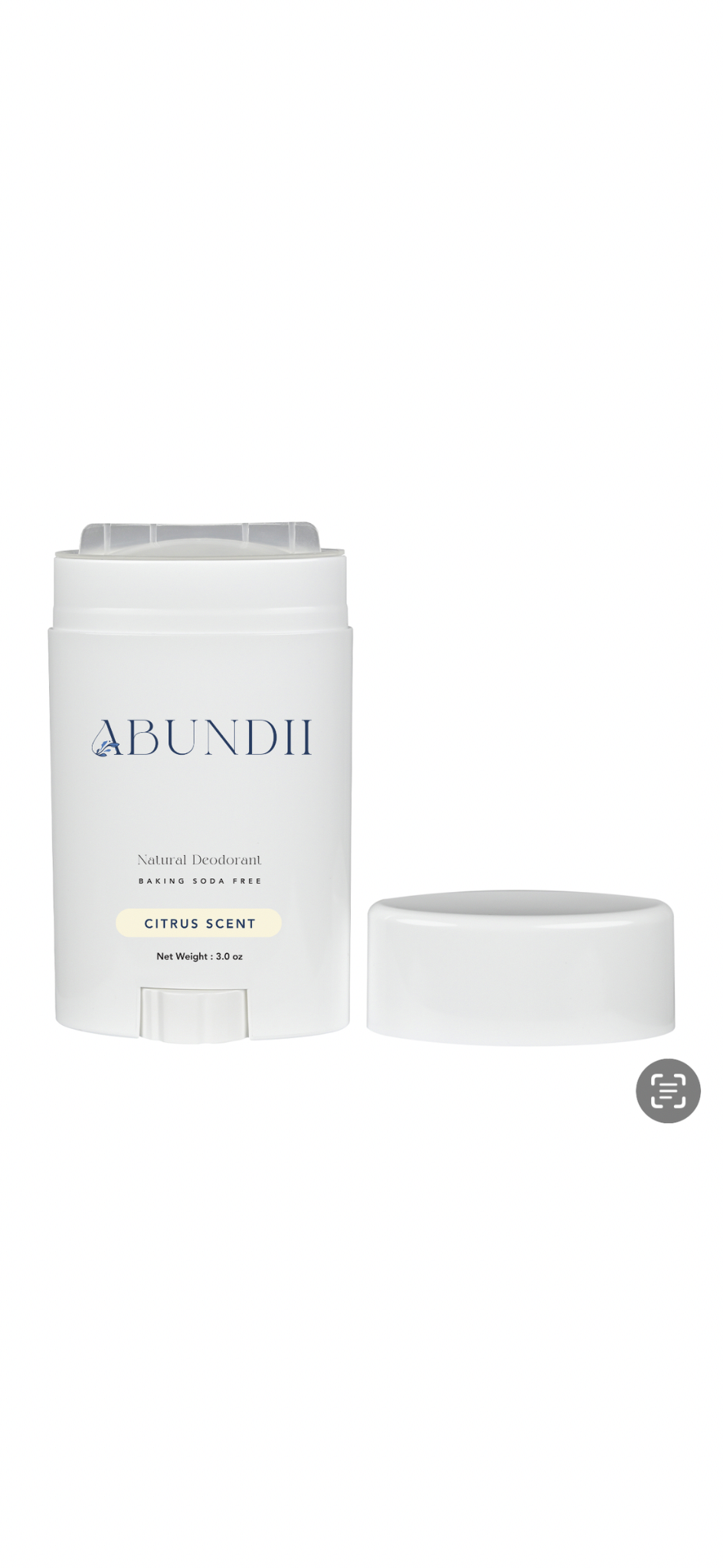 Abundii™ Citrus Natural Deodorant — Fresh, Clean Confidence for Adults & Preteens (3oz)