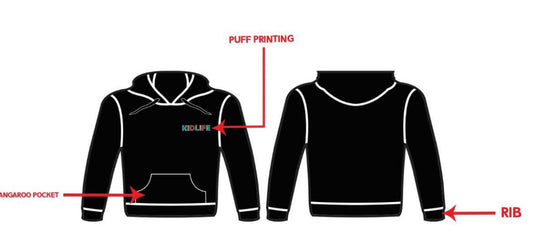 Preorder Sale Black Puff Print Logo Hoodie