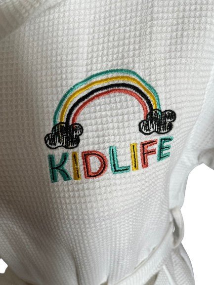 Kid's Hooded Waffle Kimono Spa Robe - KJ3 Essentials