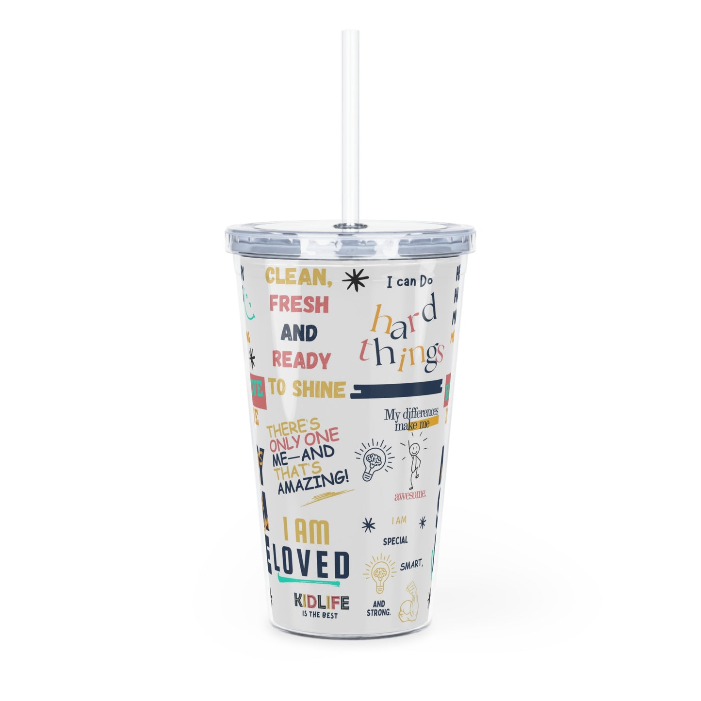 Kidlife Positive Affirmation Tumbler, Motivational Drinkware, Eco-Friendly Gift, Self-Care Reminder, Birthday/Graduation Present, Inspirational Cup