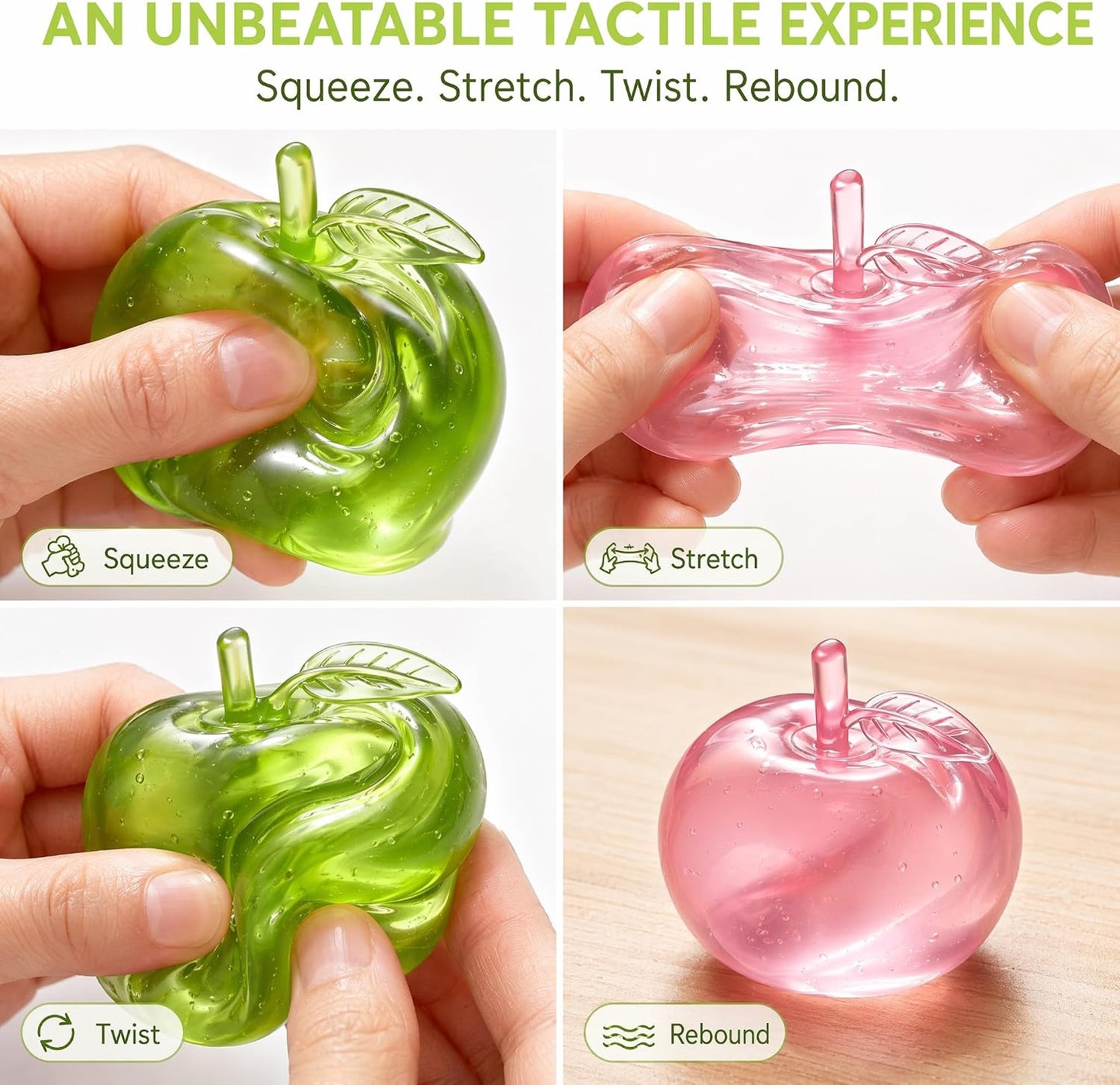 Apple Squishy Fidget Toys – 2-Pack Slow-Rising Sensory Set
