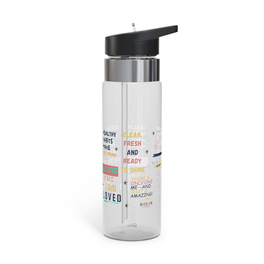 Kidlife Inspirational Sport Bottle, 20oz Water Bottle for Motivation, Fitness, Gym, Hydration, Daily Reminders, Health Goals