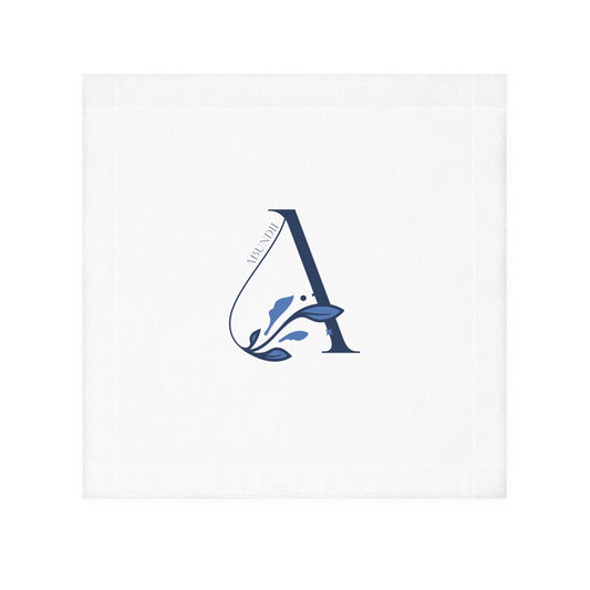 Abundii Monogram Face Towel, Custom Bath Towels, Bridal Gift, Spa Accessories, Home Decor, Blue Initial Towel