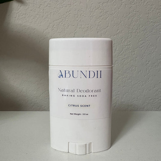 Abundii™ Citrus Natural Deodorant — Fresh, Clean Confidence for Adults & Preteens (3oz)