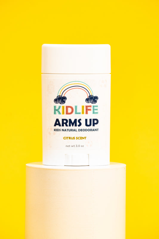 KIDLIFE Arm's Up Natural & Organic Deodorant for Kids - 3 oz, Light Citrus Scent, Vegan, Aluminum Free, Hypoallergenic, with Baking Soda and Essential Oils