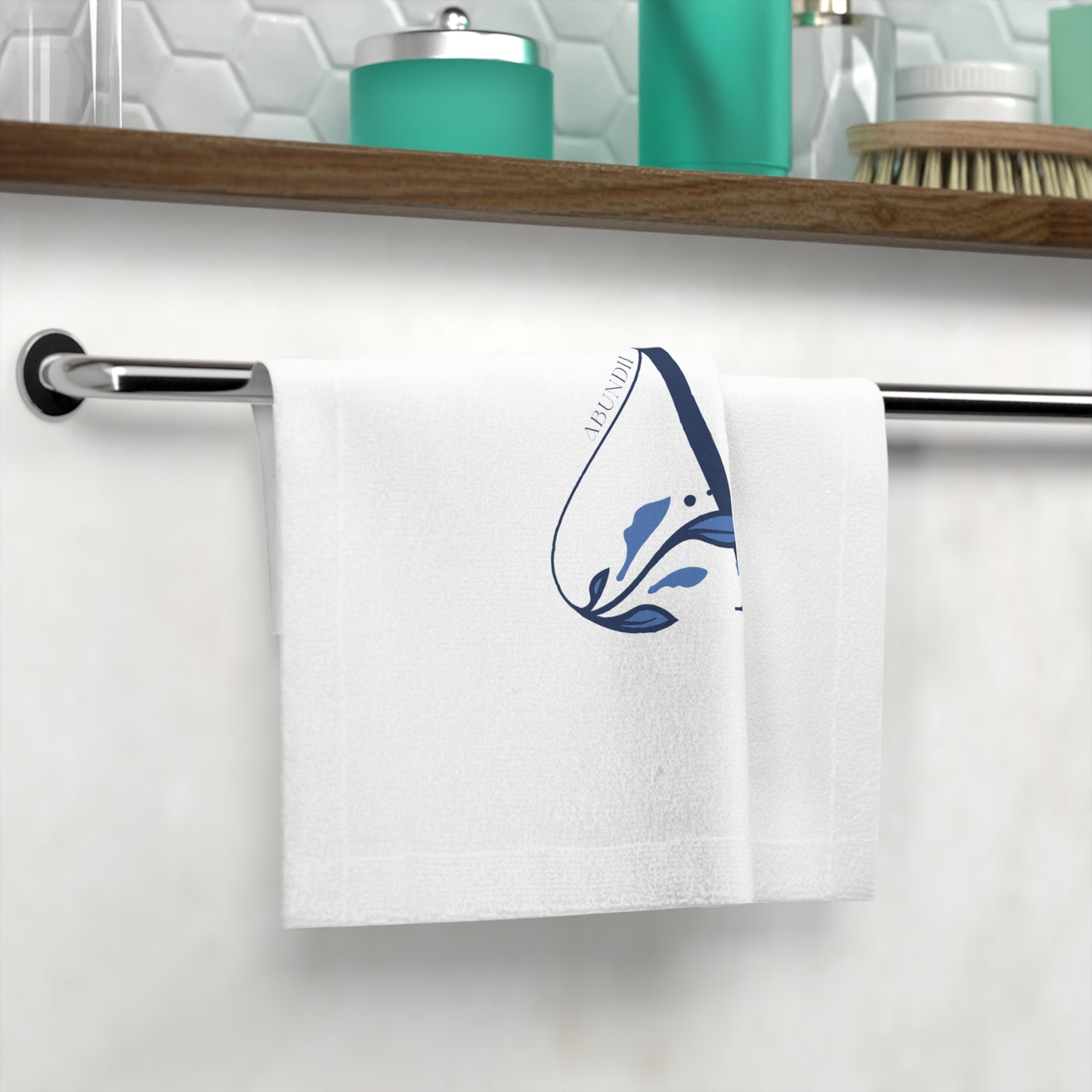 Abundii Monogram Face Towel, Custom Bath Towels, Bridal Gift, Spa Accessories, Home Decor, Blue Initial Towel