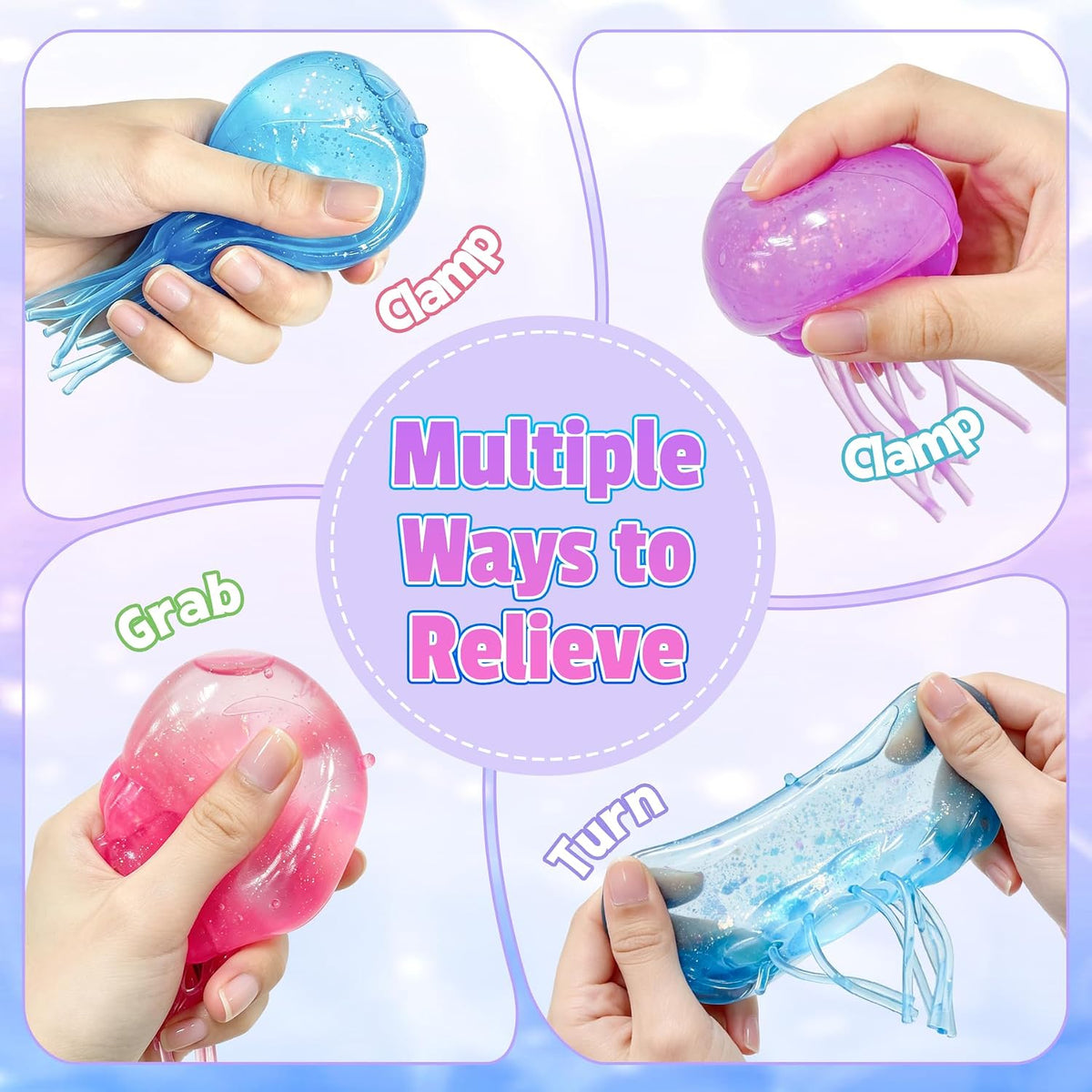 Jellyfish Squishy, 3.93In Squeeze Toys Slow Rise Squishies Sensory Fidget Toys Perfect Small Gifts for Party Classroom Family Suitable for Adults Teenagers and Children (Pink)
