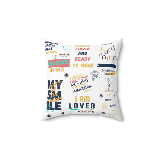 Kidlife Inspirational Quote Pillow, Motivational Home Decor, Gift for Kids Room, Confidence Decorative Cushion, Positive Affirmation Pillow
