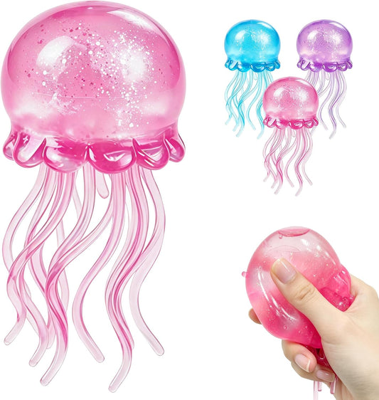 Jellyfish Squishy, 3.93In Squeeze Toys Slow Rise Squishies Sensory Fidget Toys Perfect Small Gifts for Party Classroom Family Suitable for Adults Teenagers and Children (Pink)