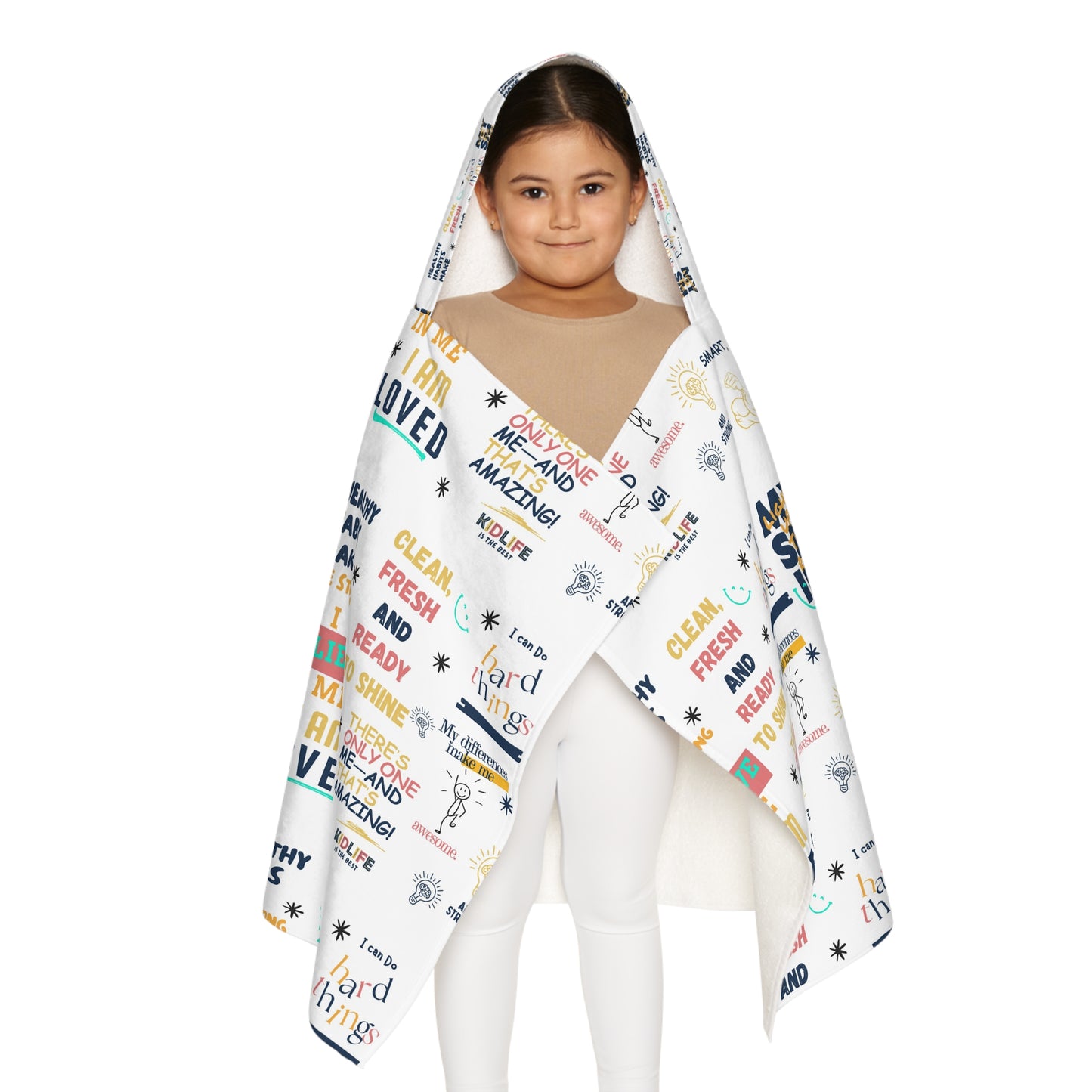 Youth Hooded Towel Kidlife Affirmation Collection  Quotes Design