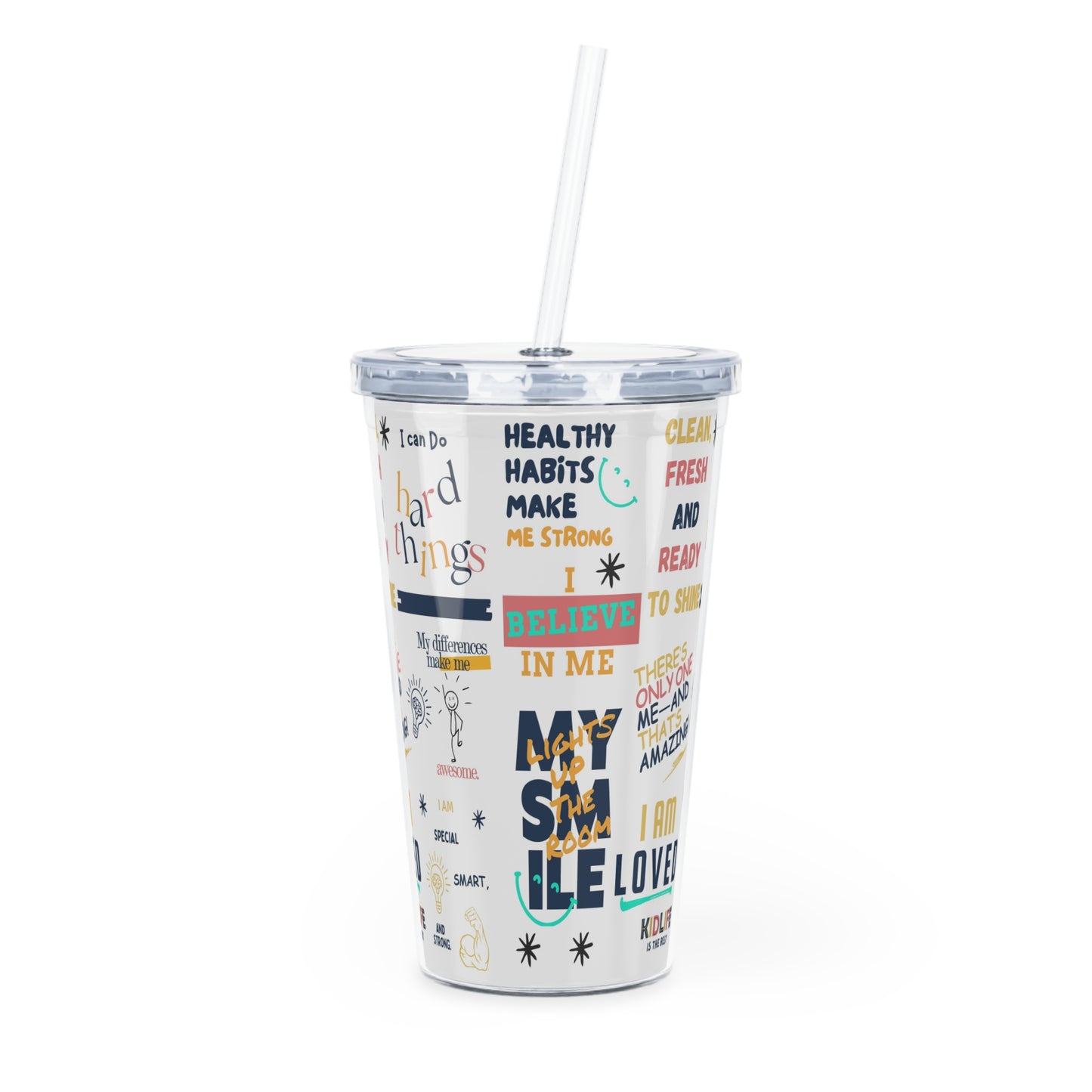 Kidlife Positive Affirmation Tumbler, Motivational Drinkware, Eco-Friendly Gift, Self-Care Reminder, Birthday/Graduation Present, Inspirational Cup