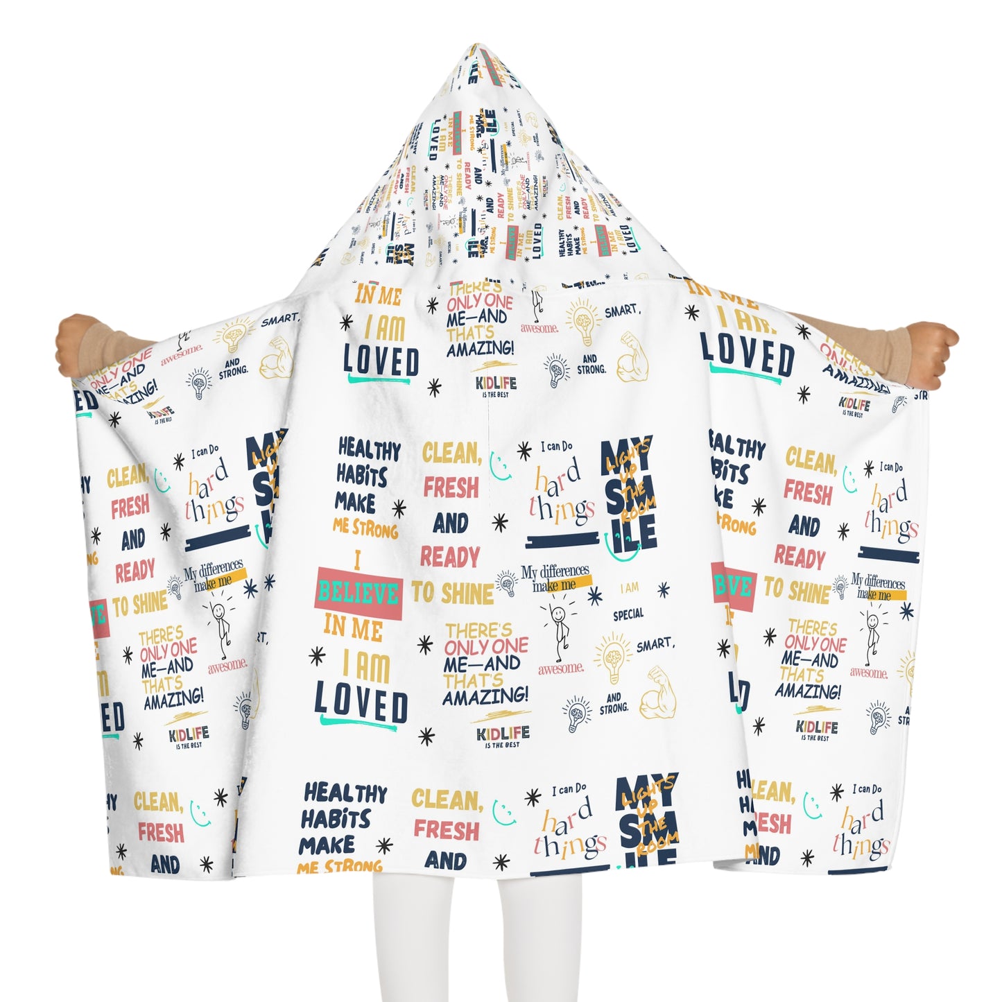 Youth Hooded Towel Kidlife Affirmation Collection  Quotes Design