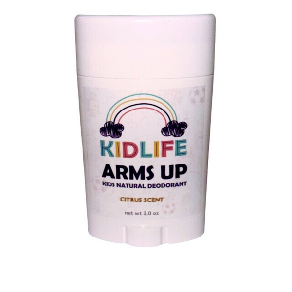 KIDLIFE Arm's Up Natural & Organic Deodorant for Kids - 3 oz, Light Citrus Scent, Vegan, Aluminum Free, Hypoallergenic, with Baking Soda and Essential Oils