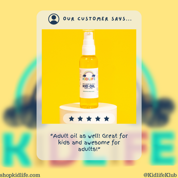 KIDLIFE- Not a Baby Oil but a "KID OIL" Clean Body and Hair Oil Unscented &
Scented- eucalyptus