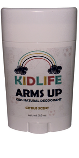 KIDLIFE Arm's Up Natural & Organic Deodorant for Kids - 3 oz, Light Citrus Scent, Vegan, Hypoallergenic, with Baking Soda and Essential Oils