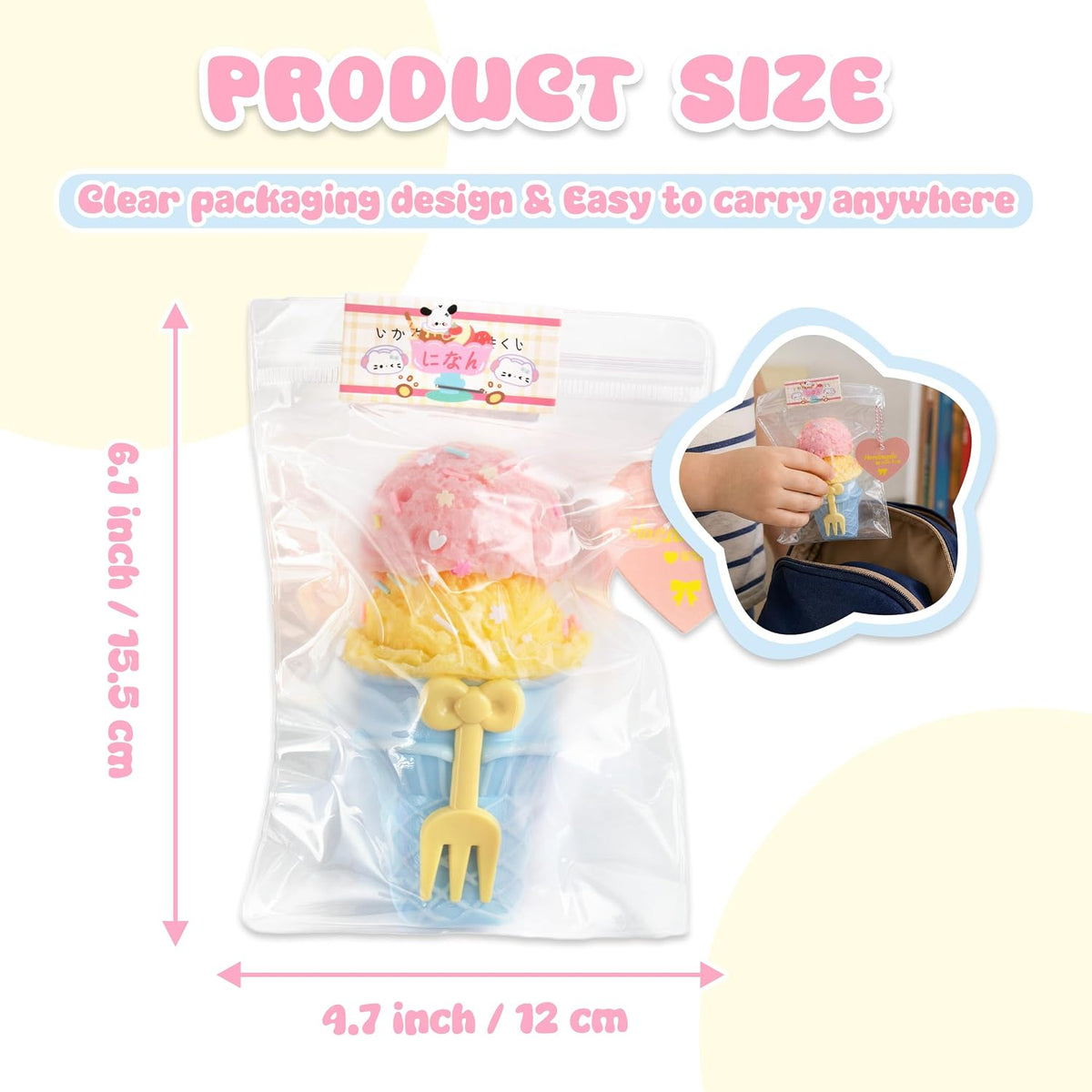 Handmade Taba Ice Cream Squishy - Ultra-Soft Food-Grade Silicone Squeeze Kids Toys& Adults, Perfect Fidget Toys for Stress Relief, Sensory Play, and Kids Party Favors