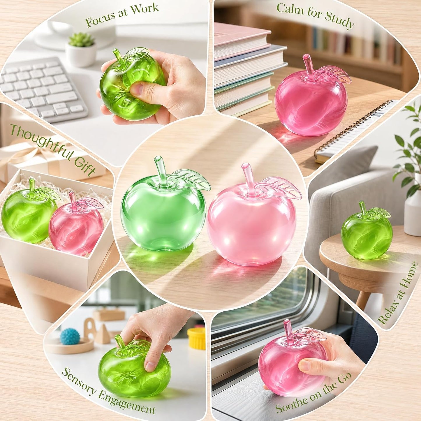 Apple Squishy Fidget Toys – 2-Pack Slow-Rising Sensory Set