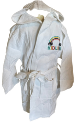 Kid's Hooded Waffle Kimono Spa Robe